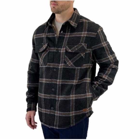 NWT Jachs Men Fleece Lined Shirt Jacket Quilted Pocket Gusset GRAY - SMALL - Picture 5 of 6